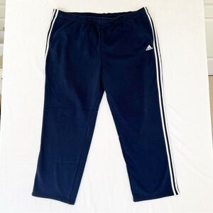 Adidas Men's 4XL Dark Blue Joggers with White Stripes Athletic